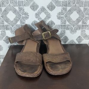 Chocolat Blu Brown Leather Ankle Strap Sandal